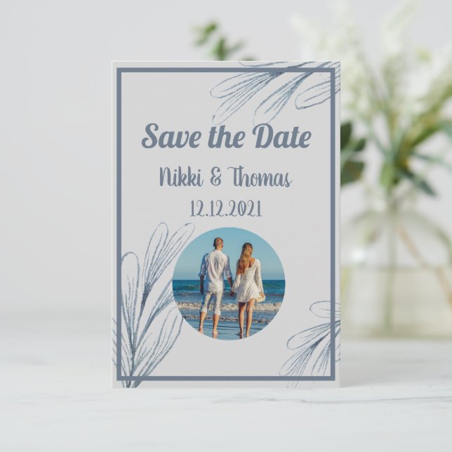 Foto Moderne Hochzeit Save the Date elegant (Stehend Vorderseite)