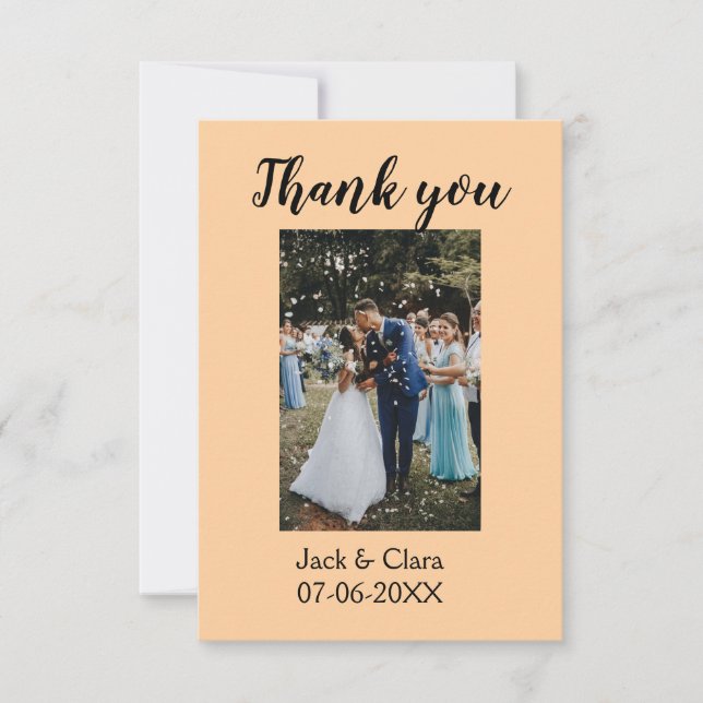 Foto Moderne, schlichte Hochzeit danke (Vorderseite)