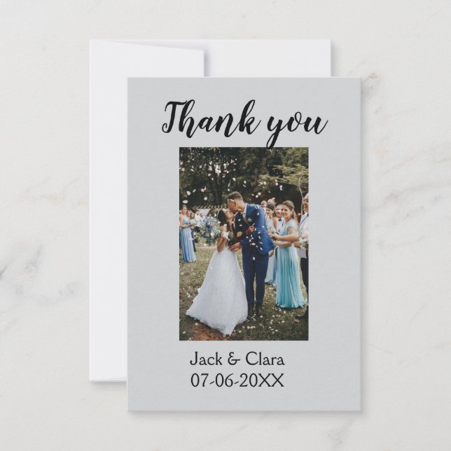 Foto Moderne, schlichte Hochzeit danke (Vorderseite)