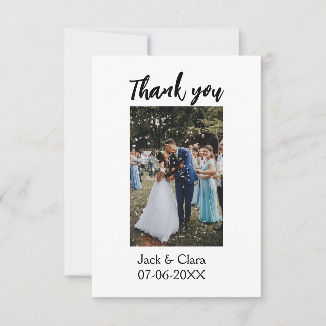 Foto Moderne, schlichte Hochzeit danke (Vorderseite)