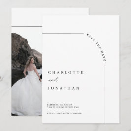 Foto Moderne Schwarz-Weiß-Hochzeit Save The Date