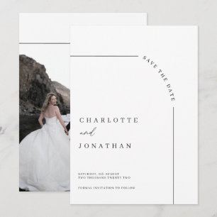 Foto Moderne Schwarz-Weiß-Hochzeit Save The Date