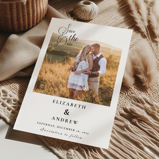 Foto Moderne Schwarze Schriftzeichen Save The Date (Von Creator hochgeladen)