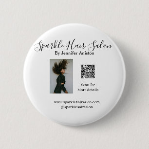 Foto Moderner Friseursalon Kleinunternehmen QR-Cod Button