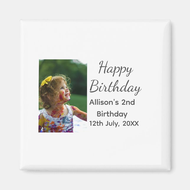 Foto Moderner Klassiker hinzufügen Name Datum Gebu Magnet (Vorne)