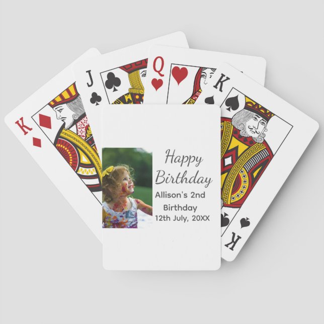 Foto Moderner Klassiker hinzufügen Name Datum Gebu Spielkarten (Rückseite)