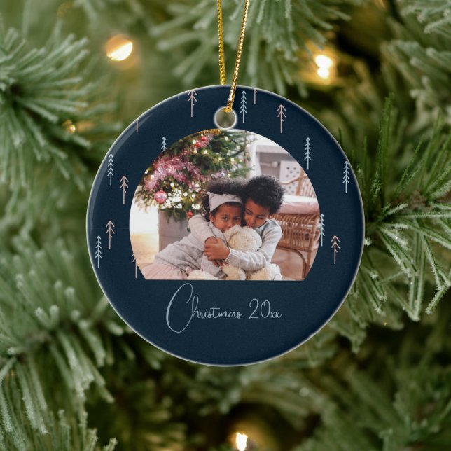 Foto Modernes Baummuster Weihnachten Keramik Ornament (Baum)
