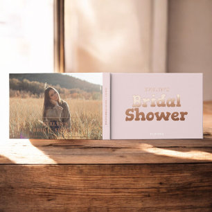 Foto Modernes Herz-Rosa-Brautparty Gästebuch