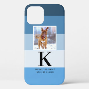 Foto Modernes Monogramm   Blue Colorbox Streifen Case-Mate iPhone Hülle