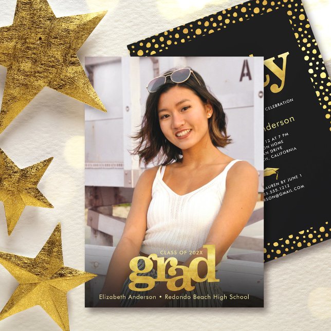 Foto Modernes Schwarzes Gold Party elegant Einladung (Von Creator hochgeladen)