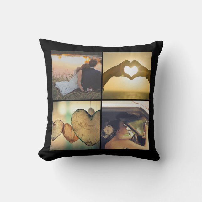 Foto monogramed Collage Kissen (Vorderseite)