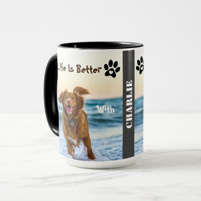Foto Monogramm benutzerdefinierte Tasse für Dod-Ma (Vorderseite Links)