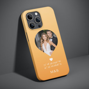 Foto-Monogramm Romantisches Herz Koordinaten Moder Case-Mate iPhone 14 Hülle