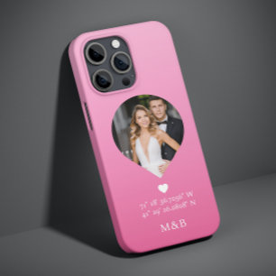 Foto-Monogramm Romantisches Herz Koordinaten Moder Case-Mate iPhone 14 Hülle