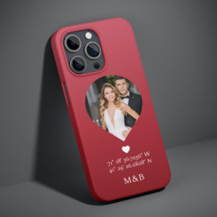 Foto-Monogramm Romantisches Herz Koordinaten Moder Case-Mate iPhone 14 Hülle