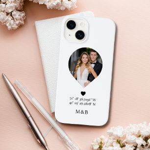 Foto-Monogramm Romantisches Herz Koordinaten Moder Case-Mate iPhone 14 Hülle