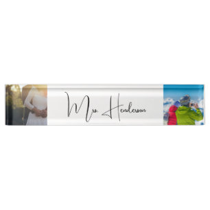 Foto Monogramm Schreibtisch Name Plakat Namensplakette
