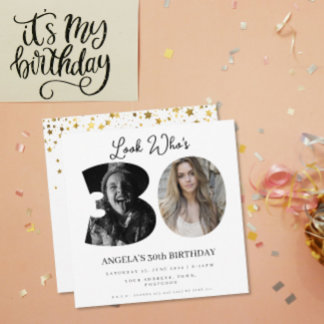 Foto Montage Geburtstagsparty 30 Jahre alt Einladung