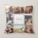 Foto-Montage Kissen<br><div class="desc">Mosaik aus personalisiertem Foto und Monogramm</div>