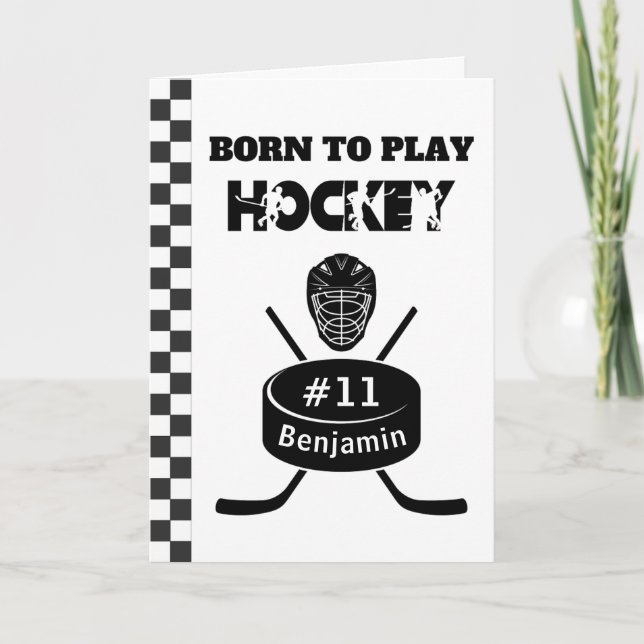Foto Name Age Text Jersey Nummer Hockey Sport Karte (Vorderseite)