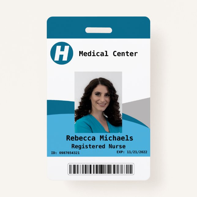 Foto, Name, Bar-Code, Logo-Abzeichen für benutzerd Ausweis (Vorderseite)