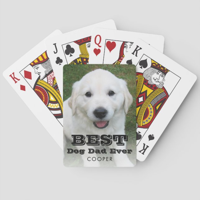 Foto Name Best Dog Vater Moderner Poker Spielkarten (Rückseite)