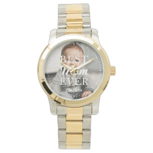 Foto Name Beste Mama je Silver Gold Armbanduhr