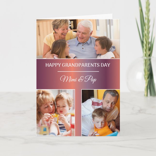 Foto-Name der Großeltern-Tagesgewohnheits-3 Karte (Vorderseite)