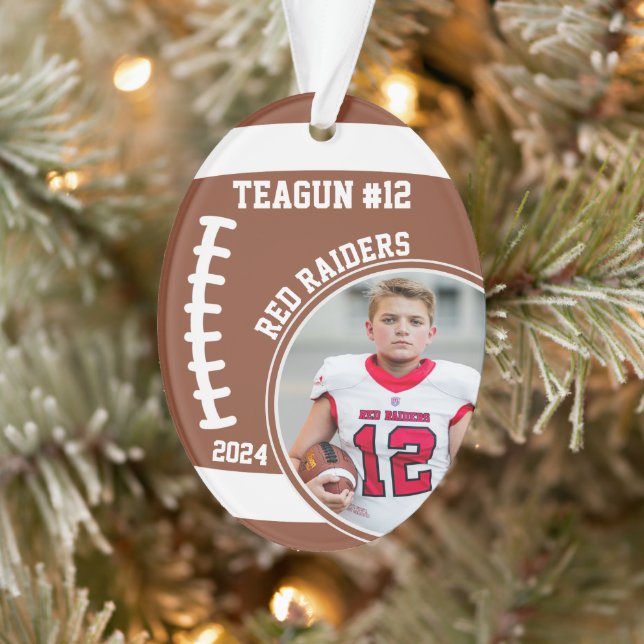 Foto Name des Fußballspielers Keepake #12 Ornament (Baum)