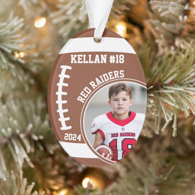 Foto Name des Fußballspielers Keepake #18 Ornament (Baum)