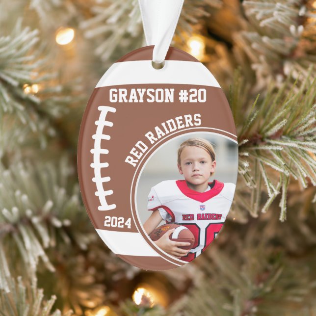 Foto Name des Fußballspielers Keepake #20 Ornament (Baum)