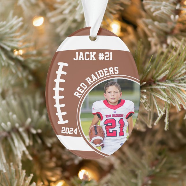 Foto Name des Fußballspielers Keepake #21 Ornament (Baum)