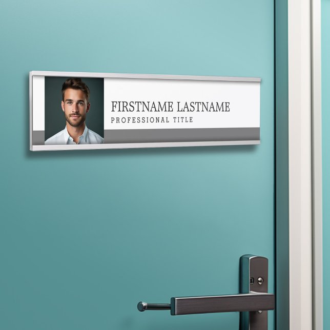 Foto - Name des modernen Farbblocks Beruflich Türschild (Executive Door Sign - Customize your text and colors)