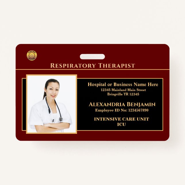 Foto Name Logo-Krankenhaus personalisieren Ausweis (Vorderseite)