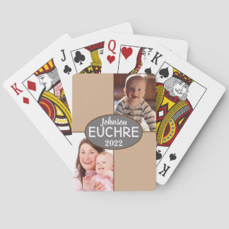Foto Name Personalisiert EUCHRE & Poker Geschenk   Spielkarten