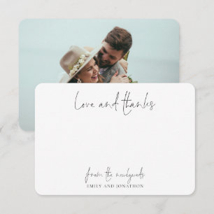 Foto Name Skript Hochzeit Neu verheiratete Liebe D Dankeskarte