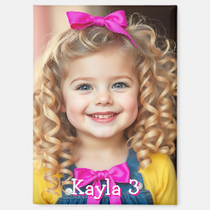 Foto, Name und Alter des personalisierten Kindes Magnet