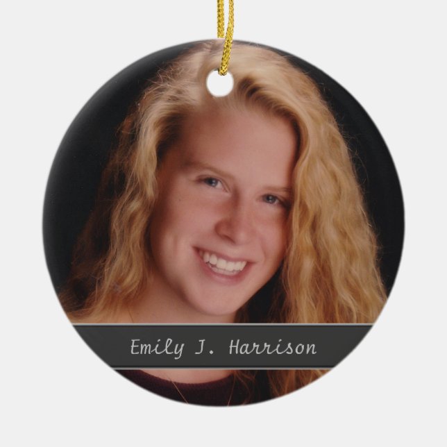 Foto Name und Text Keepake Ornament hinzufügen (Vorne)