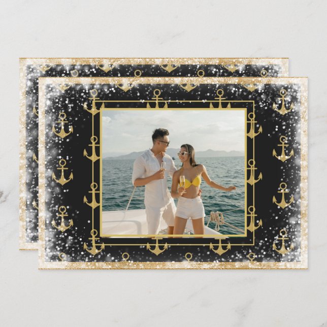 Foto Nautic Modern Feiertagskarte (Vorne/Hinten)