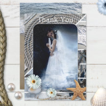 Foto Nautical Beach Hochzeit Danke Karte