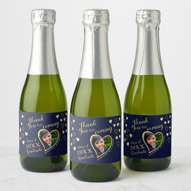 Foto Navy Blue Vielen Dank 2025 Graduation Party (Flaschen)