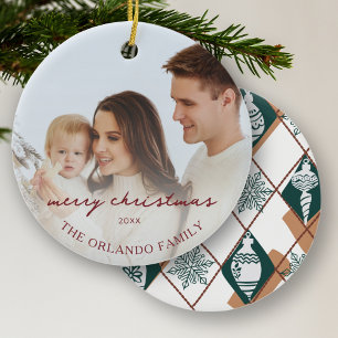 Foto Neue Eltern Grün frohe Weihnachtsferien Cer Keramik Ornament