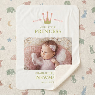 Foto Neugeborenen Krone Unsere Kleine Prinzessin Sherpadecke