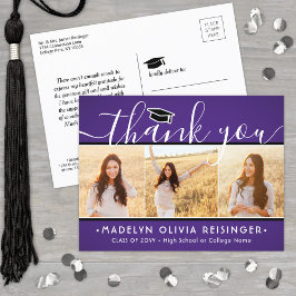 Foto New Address Abschluss Lila Vielen Dank Postkarte
