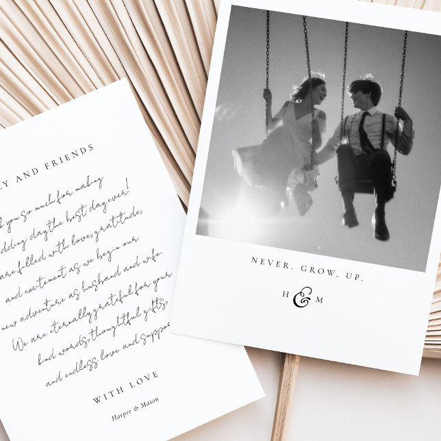 Foto "Nie aufwachsen" Danke Karte (Von Creator hochgeladen)