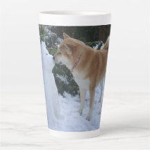 Foto niedlicher akita kissender Schneemann akita H