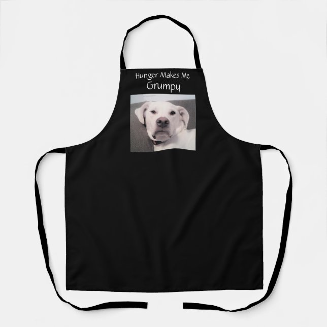 Foto Niedlicher Weißer Grumpy Hungerfestungen Hund Schürze (Vorderseite)