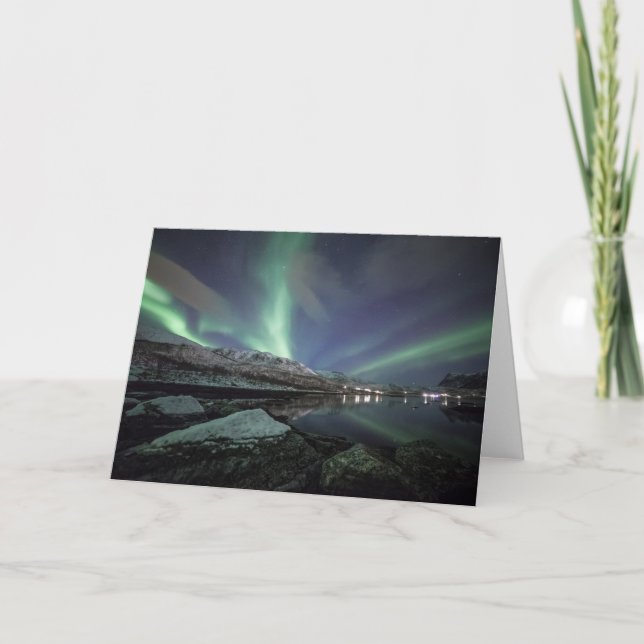 Foto Nordlichtlandschaft Karte (Vorderseite)