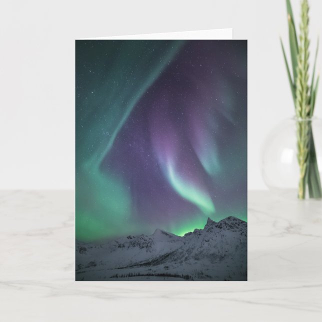 Foto Nordlichtlandschaft Karte (Vorderseite)