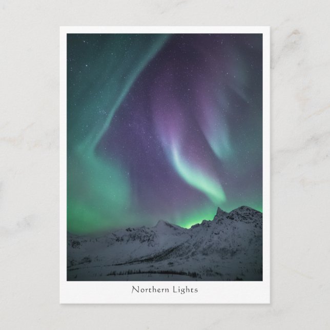 Foto Nordlichtlandschaft Postkarte (Vorderseite)